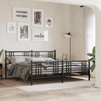 Bedframe met hoofd- en voeteneinde metaal zwart 183x213 cm - thumbnail