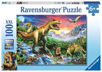 Bij de dinosaurussen XXL puzzel, 100 stukjes - thumbnail