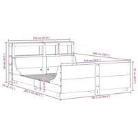 Bedframe zonder matras massief grenenhout wit 150x200 cm - thumbnail