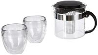 Filtertheepot - BODUM - BISTRO SET - 1,0 l kunststof + 2 dubbelwandige kopjes 0,25 l - thumbnail