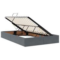 Opslag bed met matras Donkergrijs 120 x 190 cm Fluweel - thumbnail