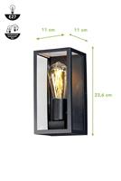 ECO-Light KARO 1100110 Buitenlamp (wand) E27 Zwart - thumbnail