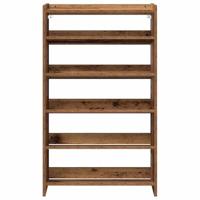 VidaXL Schoenenrek 60x25x100 cm bewerkt hout oud houtkleurig - thumbnail