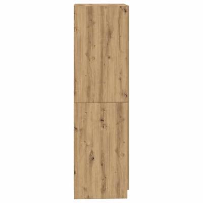 Kledingkast 90x52x200 cm bewerkt hout artisanaal eikenkleur