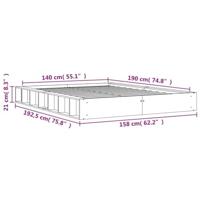 Bed met matras massief grenenhout wasbruin 140x190 cm - thumbnail