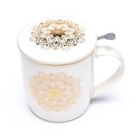 Theemok set Mandala wit - 325ml - thumbnail