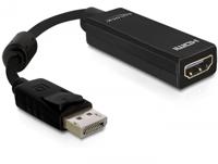 Delock 61849 DisplayPort / HDMI Adapter [1x DisplayPort stekker - 1x HDMI-bus] Zwart Met Ferrietkern - thumbnail