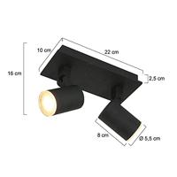 Steinhauer GU10 opbouwspotPoints noirs 2-lichts - 3060ZW - thumbnail
