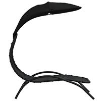 Ligbed met luifel 167x80x195 cm stof en staal zwart - thumbnail