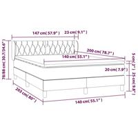 Boxspring met matras stof lichtgrijs 140x200 cm - thumbnail