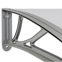 Deurluifel 300x100 cm polycarbonaat grijs - thumbnail