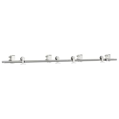 Schuifdeur onderdelenset 200 cm roestvrij staal zilverkleurig