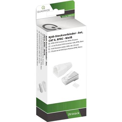 Quadrios RJ-45 connectorset CAT 6 1906C171 Stekker, recht Aantal polen (sensoren) 8P8C Wit 25 stuk(s)