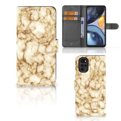 Motorola Moto G22 | Bookcase | Marmer Goud