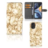 Motorola Moto G22 | Bookcase | Marmer Goud - thumbnail