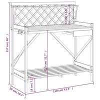 Oppottafel met latwerk massief vurenhout - thumbnail