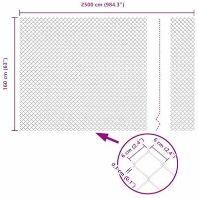 VidaXL Kettenschakelhek grijs 25 x 1,6 m staal