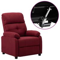 Fauteuil verstelbaar elektrisch stof wijnrood - thumbnail