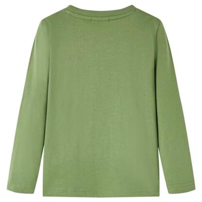 Kindershirt met lange mouwen berenprint 128 lichtkakikleurig