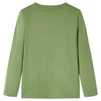 Kindershirt met lange mouwen berenprint 104 lichtkakikleurig - thumbnail