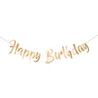 Gouden Letterslinger Happy Birthday - 1 Meter - thumbnail