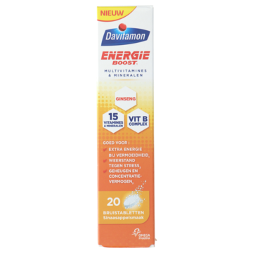 Davitamon Energie boost ginseng 20 Bruistabletten