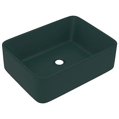 VidaXL Wastafel 41x30x12 cm keramiek mat donkergroen