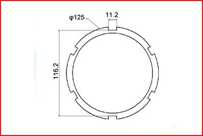 KS Tools 460.1065 3/4-sleufmoersleutel met 6 pennen met geleidebuis voor Mercedes, binnentap Ø 64 mm KS Tools 460.1065 3/4-sleufmoersleutel met 6 pennen met geleidebuis voor Mercedes, binnentap Ø 64 mm