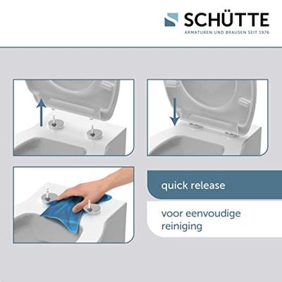 Toiletzitting Schutte White Duroplast Met Soft Close En Quick Release Wit - thumbnail