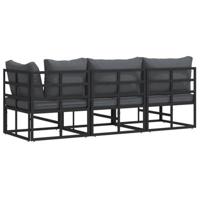 Buitenmeubelsets met kussen met kussen 3 pcs Zwart en Anthraciet Buitenmeubelsets met kussen met kussen 3 pcs Zwart en Anthraciet