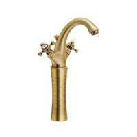 Wastafelmengkraan Sapho Antea 2-knop Gebogen Hoog 30 cm Brons Sapho - thumbnail