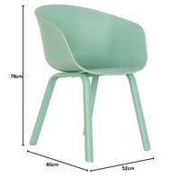 Stoel met armleuning DKD Home Decor 56 x 58 x 78 cm Groen 60 x 52 x 78 cm - thumbnail