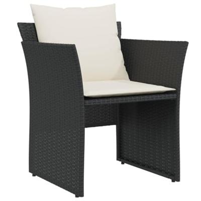 Tuinstoel met voetenbank poly rattan zwart Tuinstoel met voetenbank poly rattan zwart