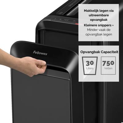 Papiervernietiger fellowes lx220 2x12mm zwart