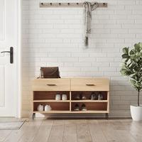 VidaXL Schoenenbank 102x35x55 cm bewerkt hout sonoma eikenkleurig - thumbnail