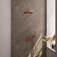 Brauer Copper Edition Thermostatische Regendoucheset Inbouw - Hoofddouche 30 cm - Gebogen Wandarm - 3 Weg - Handdouche Rond - Doucheslang - Wandaansluitbocht - thumbnail