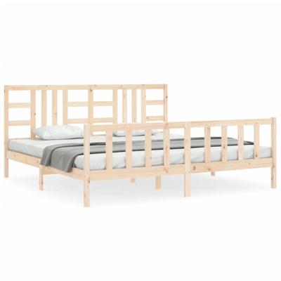 Bedframe zonder matras massief grenenhout 200x200 cm