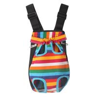 Traveling Portable Pet Chest Backpack Pet Carrier Bag Size:M(Rainbow striped) - thumbnail