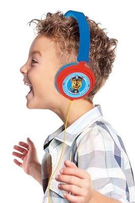 Lexibook, La Pat Patrouille, Casque audio stéréo, puissance sonore limitée, pliable et ajustable, bleu/rouge, HP015PA