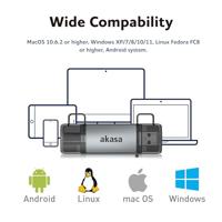 Akasa AK-CR-12 USB flashstationbehuizing Aluminium Zilver - thumbnail