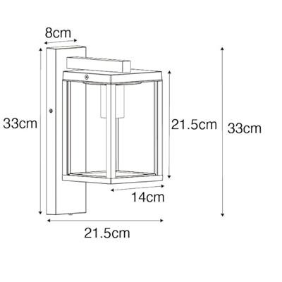 QAZQA Buiten wandlantaarn zwart IP44 met schemersensor - Charlois