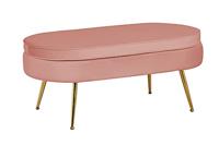 Artistiq Hocker 'Loulou' Velvet, kleur Roze - thumbnail