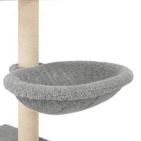 Kattenmeubel met sisal krabpalen 117 cm lichtgrijs - thumbnail