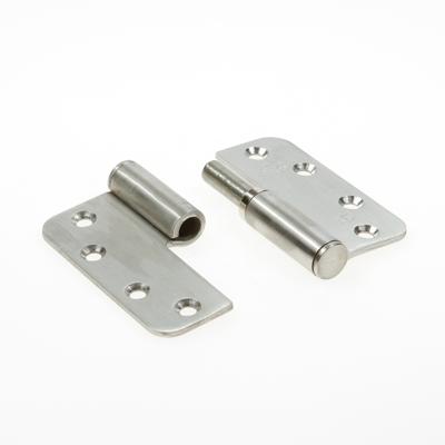 BSW kogelstiftpaumelle - RD BB 807 STD - 89x89x3 mm - afgerond - draairichting 1 - DIN Links - mat RVS