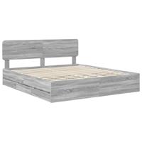 Bedframe met lade Grijze Sonoma 180 x 200 cm Geconstrueerd hout - thumbnail