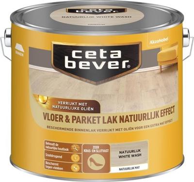 Cetabever Vloer en Parket Lak Natuurlijk Effect Mat - White Wash - 2,5 liter