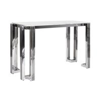 Wandtafel DKD Home Decor Kristal Zilverkleurig Staal Wit 120 x 45 x 78 cm - thumbnail