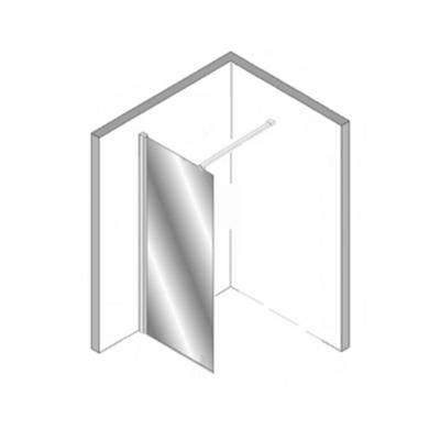 Plieger Douchewand Panorama 6 mm 100x200 cm Inclusief Muursteun Chroom