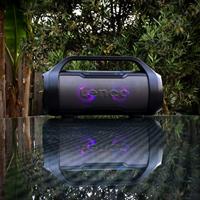 Lenco SPR-070 Boombox - IPX5 waterdichte Bluetooth Boombox - geïntegreerde 3000mAh batterij - 2 x 12 Watt RMS - FM-radio-ontvanger - lichteffecten - snoerloze muziekstreaming - zwart - thumbnail