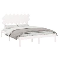 Bedframe massief hout wit 140x190 cm - thumbnail